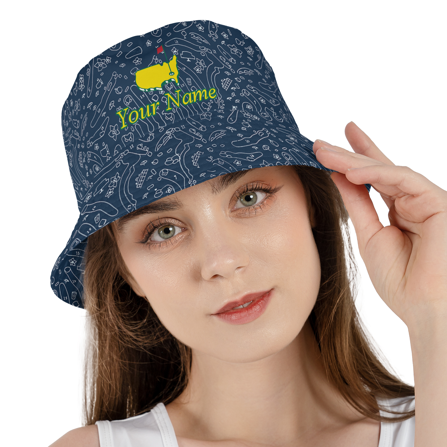 Masters Course Design Performance Tech Golf Reversible Bucket Hat